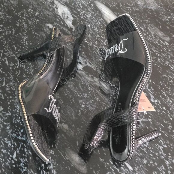 BRAND NEW JUICE COUTURE SLINGBACK DAZZLING RHINESTONE LOGO SANDAL R3 - Picture 9 of 16